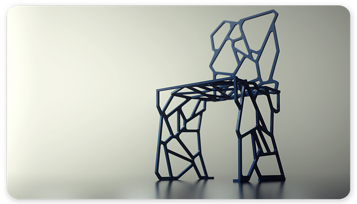 rendu 3D d'une chaise design